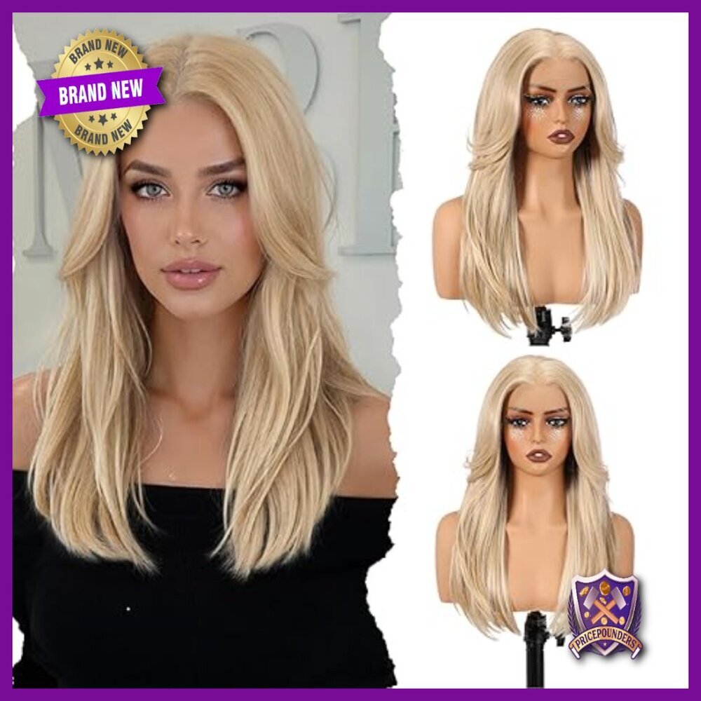13x6 HD Lace Front Synthetic Wig 22IN Glueless Pre Plucked Daily Party